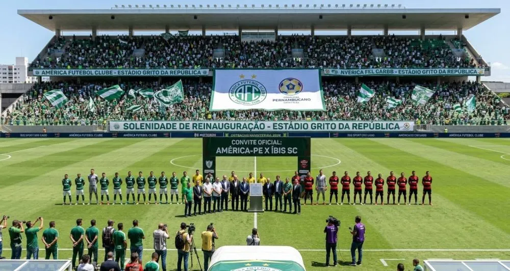 DUELO AMÉRICA X IBIS MARCA REINAUGURAÇÃO DO ESTÁDIO GRITO DA REPÚBLICA NESTA TERÇA (20)